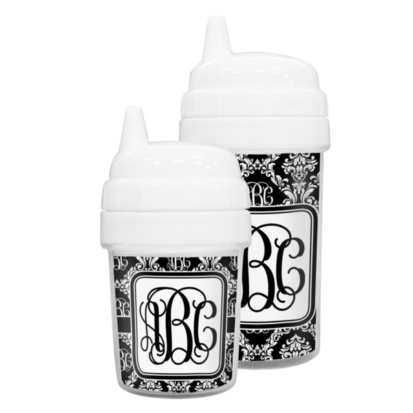 Monogrammed Damask Sippy Cups