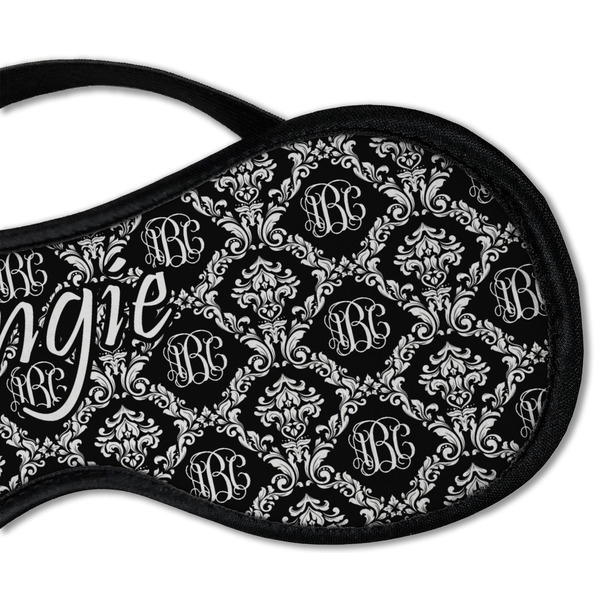 Monogrammed Damask Sleeping Eye Mask - DETAIL Large
