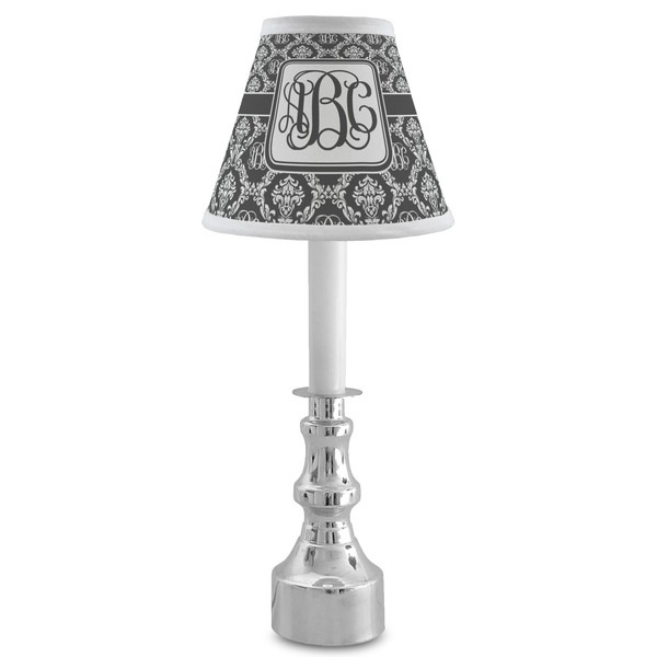 Monogrammed Damask Small Chandelier Lamp - LIFESTYLE (on candle stick)