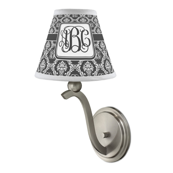 Monogrammed Damask Small Chandelier Lamp - LIFESTYLE (on wall lamp)