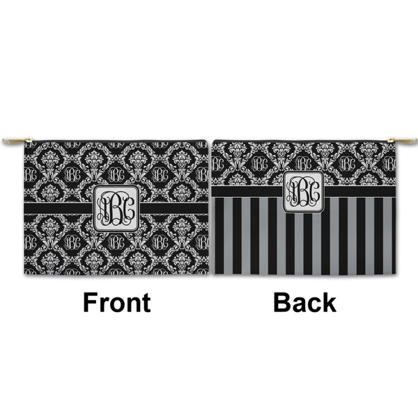Monogrammed Damask Small Zipper Pouch Approval (Front and Back)