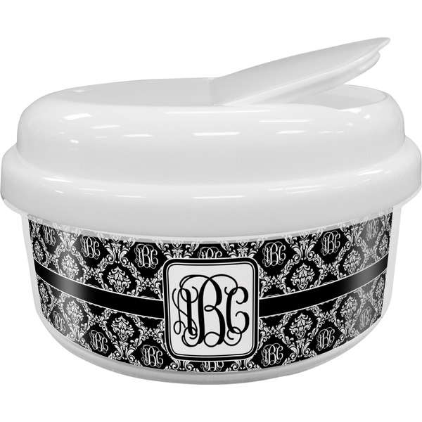 Custom Monogrammed Damask Snack Container (Personalized)