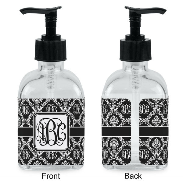Monogrammed Damask Glass Soap/Lotion Dispenser - Approval