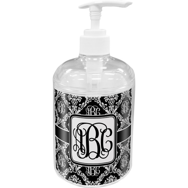 Custom Monogrammed Damask Acrylic Soap & Lotion Bottle
