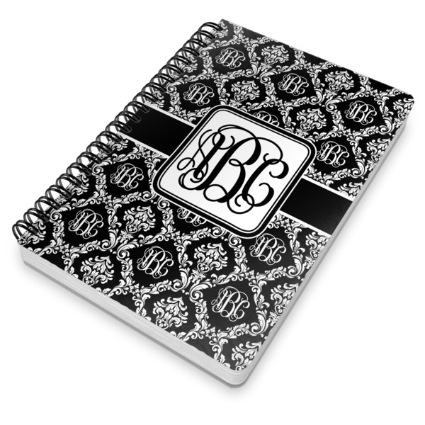 Monogrammed Damask Spiral Journal 7 x 10 - Main