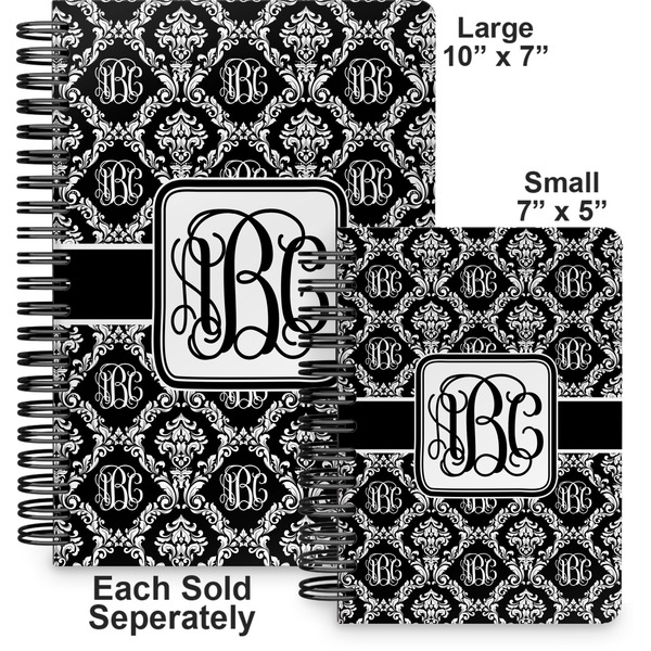 Monogrammed Damask Spiral Journal - Comparison