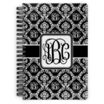 Monogrammed Damask Spiral Notebook - 7x10