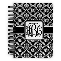 Monogrammed Damask Spiral Notebook - 5x7