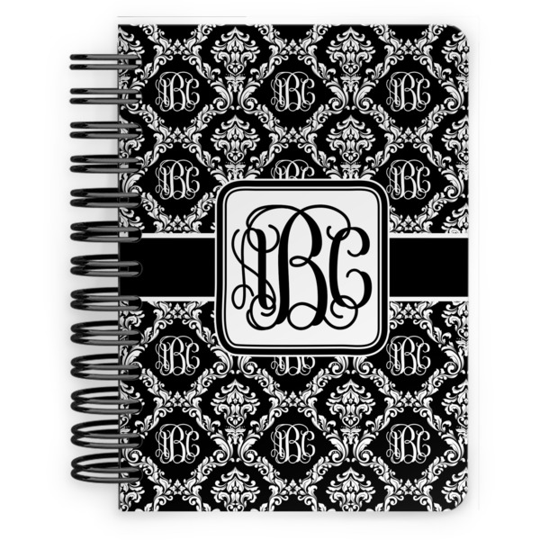 Custom Monogrammed Damask Spiral Notebook - 5x7