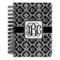 Monogrammed Damask Spiral Journal Small - Front View