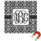 Monogrammed Damask Square Car Magnet - 10" (Personalized)