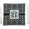 Monogrammed Damask Glass Square Lunch / Dinner Plate 9.5" (Personalized)
