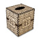 Monogrammed Damask Square Tissue Box Covers - Wood - Front