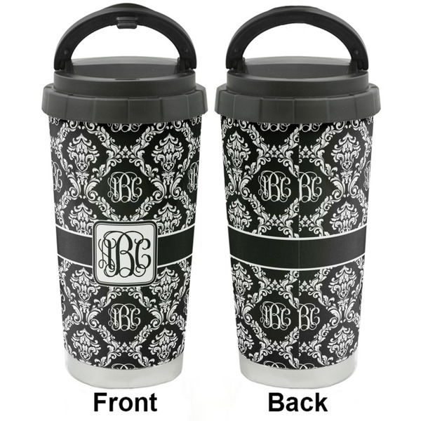 Monogrammed Damask Stainless Steel Travel Cup - Apvl