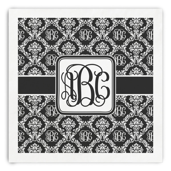 Custom Monogrammed Damask Paper Dinner Napkins