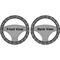 Monogrammed Damask Steering Wheel Cover- Front and Back