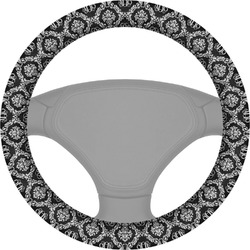 Monogrammed Damask Steering Wheel Cover (Personalized)