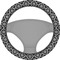 Monogrammed Damask Steering Wheel Cover