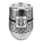 Monogrammed Damask Stemless Wine Tumbler - Full Print