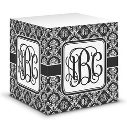 Monogrammed Damask Sticky Note Cube (Personalized)