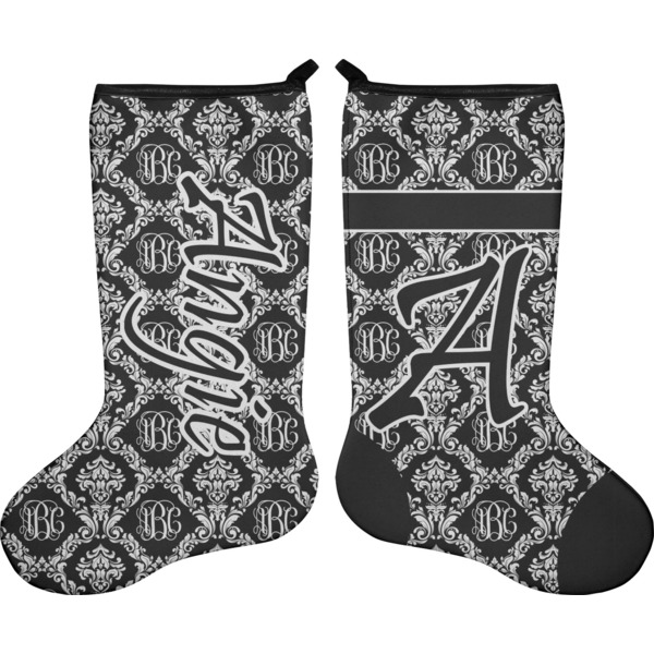 Monogrammed Damask Stocking - Double-Sided - Approval