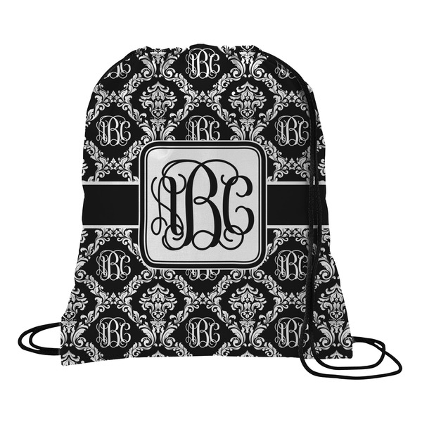 Custom Monogrammed Damask Drawstring Backpack - Medium (Personalized)