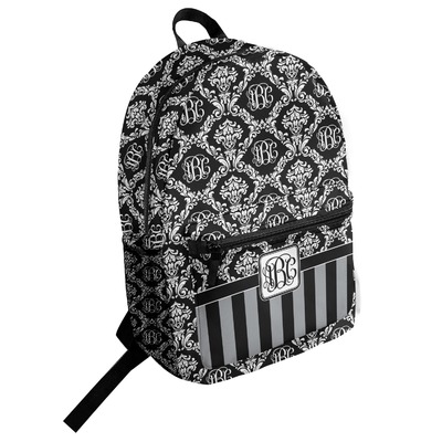 Monogrammed Damask Student Backpack (Personalized)