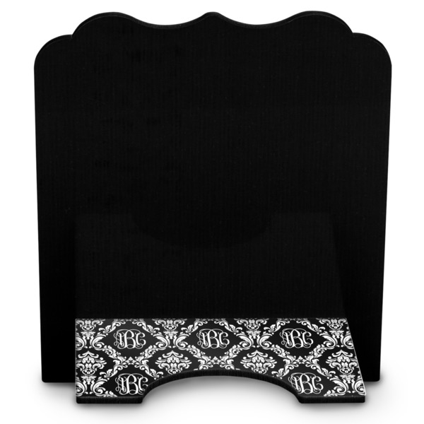 Monogrammed Damask Stylized Tablet Stand - Back