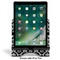 Monogrammed Damask Stylized Tablet Stand - Front with ipad