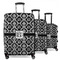 Monogrammed Damask Suitcase Set 1 - MAIN