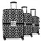 Monogrammed Damask 3 Piece Luggage Set - 20" Carry On, 24" Medium Checked, 28" Large Checked