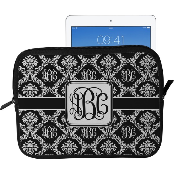 Monogrammed Damask Tablet Sleeve (Medium)