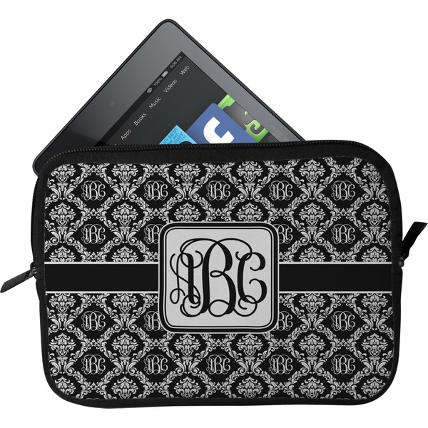 Custom Monogrammed Damask Tablet Case / Sleeve - Small (Personalized)