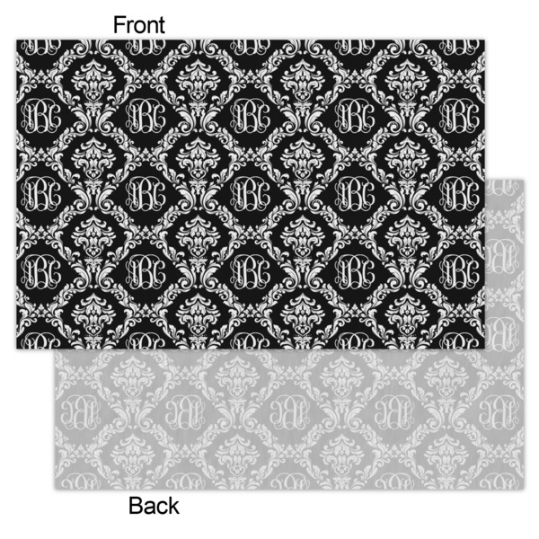 Monogrammed Damask Tissue Paper - Heavyweight - Small - Front & Back