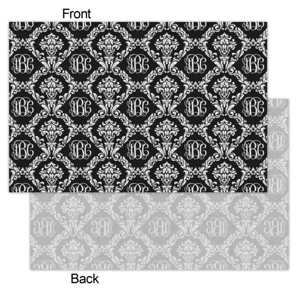 Monogrammed Damask Tissue Paper - Lightweight - Small - Front & Back