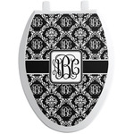 Monogrammed Damask Toilet Seat Decal - Elongated (Personalized)
