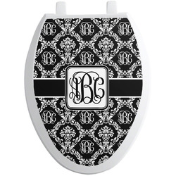 Monogrammed Damask Toilet Seat Decal - Elongated (Personalized)