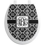 Monogrammed Damask Toilet Seat Decal (Personalized)
