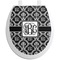 Monogrammed Damask Toilet Seat Decal - Round (Personalized)