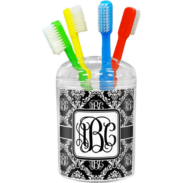 Custom Monogrammed Damask Toothbrush Holder (Personalized)