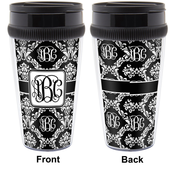 Monogrammed Damask Travel Mug Approval (Personalized)