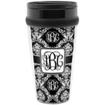 Monogrammed Damask Acrylic Travel Mug without Handle (Personalized)