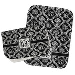 Monogrammed Damask Burp Cloths - Fleece - Set of 2