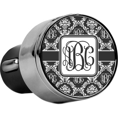 Monogrammed Damask USB Car Charger (Personalized)