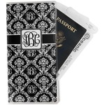Monogrammed Damask Travel Document Holder