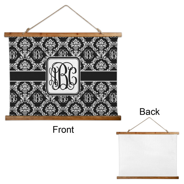 Monogrammed Damask Wall Hanging Tapestry - Landscape - APPROVAL