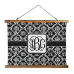 Monogrammed Damask Wall Hanging Tapestry - Wide