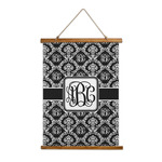Monogrammed Damask Wall Hanging Tapestry - Tall