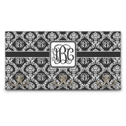Monogrammed Damask Wall Mounted Coat Rack (Personalized)