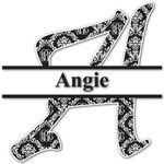 Monogrammed Damask Name & Initial Decal - Custom Sized